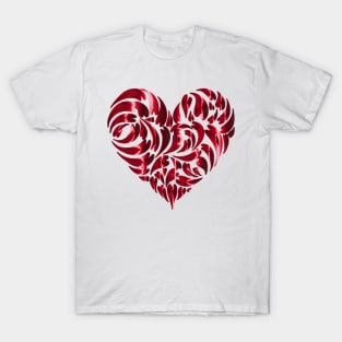 Big Heart made from Smaller abstract hearts design T-Shirt